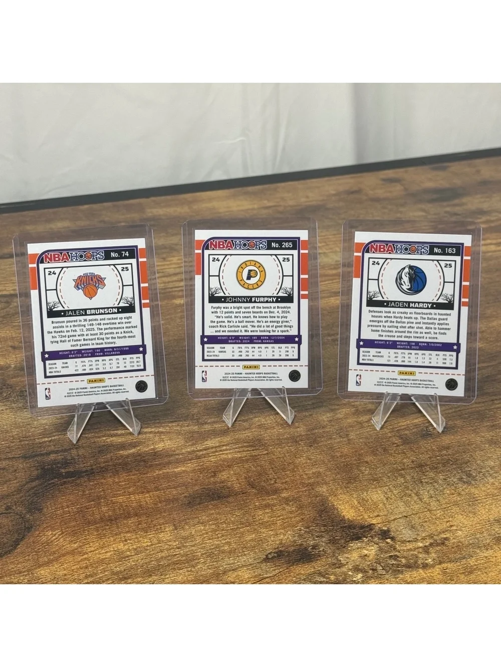 2024-25 NBA Hoops Haunted Hoops Lot Jalen Brunson Holo Johnny Furphy RC Hardy